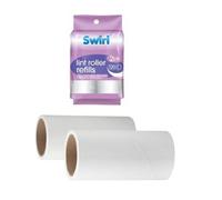 2 Swirl Lint Roller Refill Rolls 10Cm Clothes Pet Hair Remover Fluff Dust Lint 120 Sheets