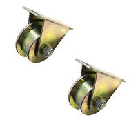 2 T-Groove Steel Caster Wheel,Heavy Duty Rigid Wheels,Directional Sheave Track for Square Tube,Double Bearing(80mm/3in)