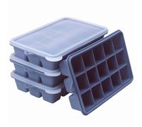 2 Tbsp Silicone Freezer Molds - Perfect for Storing Garlic, Herbs, Ginger, Pesto, Tomato Paste, Lemon Juice, Purees and More - Silicone Food Freezer Tray (Blue 4 Pack)