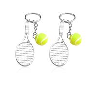 2 Tennis Racket Keychains, Creative Sports Accessories, Mini-Shaped Keychains, Sports Enthusiasts' Collections, Novel Gift Accessories.