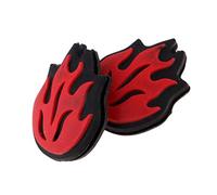 2 Tennis Racket Vibration Dampeners with Shock-Resistant Absorbers, Flame Pattern for Better Damping And Relief, Red, as described