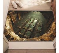 2 them 3D Hole Illusion Rug,floor matThat Look Like a Hole - Dog Gets Scared of 3D Hole Carpet,Trap Optical Illusion Bottomless Non-Slip Doormat,with Secure Non-Slip,Funny 3D Carpet to Prank (D2, S)