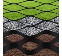 2" Thick Gravel Ground Grid, Large Geogrid Driveway Stabilization Grids, Heavy Duty Geocell 1885Lbs per Sq Ft Permeable Pavers for Landscape, DIY Patio, Walkway, Shed Base, Black (Black, 6.5*16.5ft)