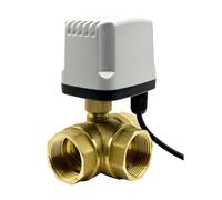 2" Three-Way IP65 Electric Ball Valve 220V 12V 24V 3 Wire 2 Control T/L Type Brass(T TYPE-220VAC)