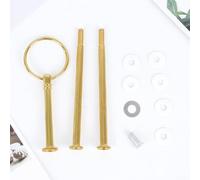 2 Tier 3 Tier Cake Stand with Handle for Wedding Cake Display, Gold Silver Zinc Alloy Server, Easy Assemble 2/3 Layers Cake Plate Holder(Gold 3 Layers)