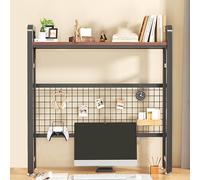2-Tier & 3-Tier Desktop Bookshelf Organizer - Multi-Purpose Wood Bookcase for Home & Dorm Room - Stylish Computer Desk Shelf Storage Solution