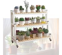 2-Tier & 3-Tier Metal Plant Stand Rolling Black & White Plant Ladder Indoor/Outdoor Display Rack 80/100/120cm Storage Shelf for Garden & Balcony