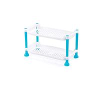 2-Tier Adhesive Bathroom Corner Shelf - No Drilling Shower Caddy for Shampoo & Soap - Durable Kitchen Storage Basket - Space-Saving Organizer (Second Floor Size)