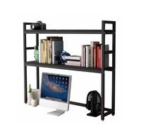 2-Tier Adjustable Desktop Bookcase - Multipurpose Rack for Office & Kitchen Open Shelf Display for Books & Decor Cute Countertop Storage Solution (Color: A S)