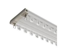 2-Tier ain Rod Ceiling Mount Aluminum ain Track for Indoor Use Ideal for Grommet & Sheer ains White h 3.1m Long & Slish