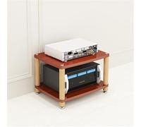 2 Tier AV Stand for Record Player, DVD, CD - Adjustable Walnut Rack, Entertainmentrage Cabinet, Media Console Shelf, Stylish Audio Display Holder