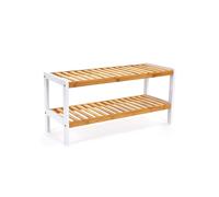 2-Tier Bamboo Rack, Natural + White