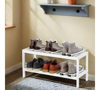 2-Tier Bamboo Rack, White