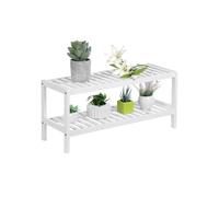 2-Tier Bamboo Rack, White