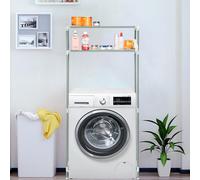 2-tier Bathroom Storage Shelf Above Washing Machine Toilet Floor-standing Rack