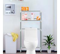 2-tier Bathroom Storage Shelf Above Washing Machine Toilet Floor-standing Rack