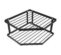 2 Tier Black Corner Kitchen Shelf Carbon Steel Pot & Pan Rack Multi Layer Sto for Se Jars Bathroom 34x12cm Corner Stand for Space Saving Soluts