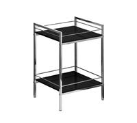 Premier Housewares 2 Tier Shelf Unit with Chrome Frame - 51 x 34 x 30 cm, Black