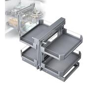 2-Tier Blind Corner Cabinet Organizer, Pull Out Shelf for Kitchen Storage, Space-Saving Easy Install Accessories