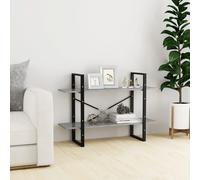 2-Tier Book Cabinet Bookshelf Bookcase Storage Bookstand Engineered Wood vidaXL