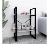 vidaXL 2-Tier Book Cabinet Concrete Grey 60x30x70 cm Engineered Wood