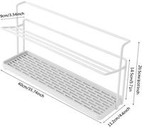 2 Tier Bottle Drying Rack And Cup Storage Stand White Kitchen Mug Holder With Black Steel Frame And Drip Tray Organiser