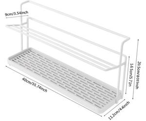 2 Tier Bottle Drying Rack And Cup Storage Stand White Kitchen Mug Holder With Black Steel Frame And Drip Tray Organiser