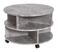 2-Tier Cement Coffee Table, 60x39.5H cm - Premium Quality