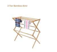 2 Tier Classic Bamboo Wooden Vintage Traditional Folding Clothes