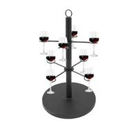 2-Tier Cocktail Tree Stand, 8-Hole Wine Glass Flight Display Holder | Stylish drink display stand for cocktails & martinis. Ideal for bridal showers, mimosa bars, parties and tasting events.