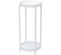 simpa 2 Tier Colour Metal Flower Plant Pot Holder Stands - Matt White