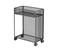 2 Tier Computer Tower Stand, Rolling CPU Holder with Locking Wheels, No Assembly Required, Max Load 66 Lbs, for Carpet Home Office