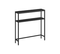 2-Tier Console Table for Hallway, 80W / Charcoal Grey + Ink Black