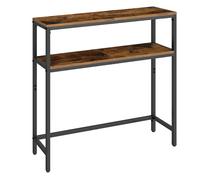 LEDREM Console Table, 2-Tier Sofa Table, 20 X 80 X 80 Cm, Narrow Entryway Table, For Living Room, Bedroom