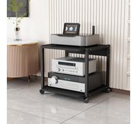 2-Tier Corner TV Stand - Movable Ma Shelf for AV Equint Amplifier Rack Modern o & DVD Sto Open Conent Cabinet for Home & Office Theater