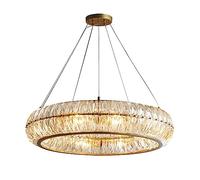 2-Tier Crystal Halo Chaner Modern Round Crystal Pendant Light Luxury Pumpkin Adjustable d Circular Ceiling Light Fixture for Kitchen Island Dining Living Room Bedroom