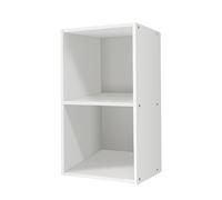 (2 Tier) Cube Organiser Wooden Book Case Freestanding Cabinet Unit Open Display Shelf for Office and Home