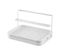 2 Tier Cup and Mug Drying Rack with Slanted Tray for Organized Storage and Easy Access (white)