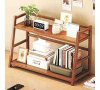 2-Tier desktop bookshelf, Multipurpose Countertop,Ladder Bookcase for Computer Desktop,Space-Saving Display Rack Organizer Rack, Hutch for Dorm Home Office,40cm/15in