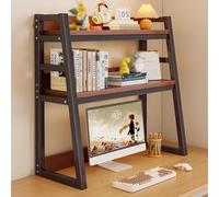2-Tier Desktop Bookshelf, Multipurpose Tabletop Display Rack, Bookcase Organizer for Home Office, Ladder Design, Versatile Storage Solution