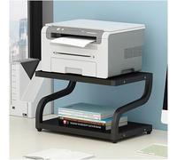2-Tier Desktop Printer Rack with Storage - Compact Under Desk Printer Table for Small Spaces Office & Home Features Protective Foot Pads (H 44x28x30cm/17x11x12in)
