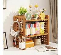 2 Tier Desktop Shelf Organizer, Adjustable Desktop Bookshelf Storage Shelves, Desk Hutch for Computer Monitor, Multifunctional Desk Shelf for Top of Desk Workstation(A,60*20*40CM/23.6*7.9*15.7IN)