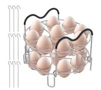 2 Tier Egg Steamer Rack for IP-DUO50/DUO60/IP-LUX60, Stainless Steel Egg Cooking Rack Trivet with 9 Metal BBQ Skewer 18 Hole Total for 6 and 8 Quart Cooker(Silver)