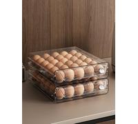2 Tier Eggs Holder Fridge Containers Organisers Egg Storage Kitchen Stackable Storage Box For Fridge & Kitchen Countertop (60 Egg Storage)