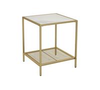 2-Tier End Table, Gold + Marbling