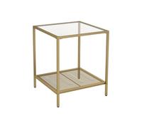 2-Tier End Table, Gold + Transparent