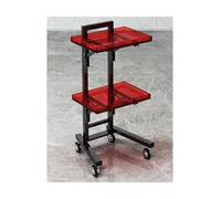 2-Tier Foldable Rolling Cart, Stainless Steel & Acrylic Salon Tray with Wheels, Portable Utility Trolley for Hair, Color, Tattoo & Spa