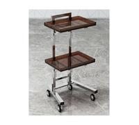2-Tier Foldable Rolling Cart, Stainless Steel & Acrylic Salon Tray with Wheels, Portable Utility Trolley for Hair, Color, Tattoo & Spa