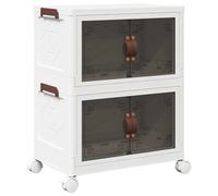 2-tier Foldable Storage Box Stackable Case Cabinet Closet Home Organiser 28L