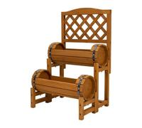 2 Tier Garden Planter Wine Barrel Design Patio Trough Raised Bed Herb Flower Box